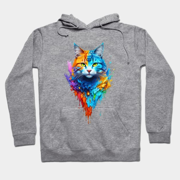 Cute Colorful Cat for kitten lovers art Kitty cats Hoodie by Jsimo Designs